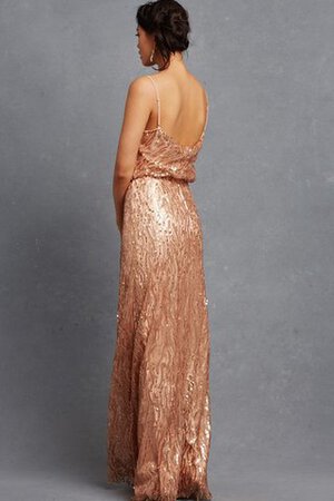 Robe demoiselle d'honneur longue eclaté chic bandouliere spaghetti ligne a - Photo 6