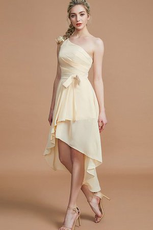 Robe demoiselle d'honneur courte avec zip manche nulle asymétrique avec chiffon - Photo 4