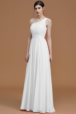 Ärmelloses Chiffon A Linie Gerüschtes Ein Schulterfreies Brautjungfernkleid - Bild 35