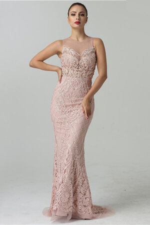 Robe de bal col ras du cou avec broderie avec zip populaire longue - Photo 1