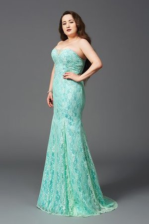 Robe de bal en satin collant manche nulle avec décoration dentelle de bustier - Photo 3