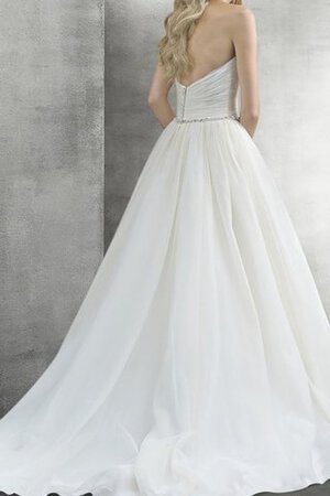 Seeküste Organza Ärmellos A-Line Brautkleid mit Herz-Ausschnitt - Bild 2