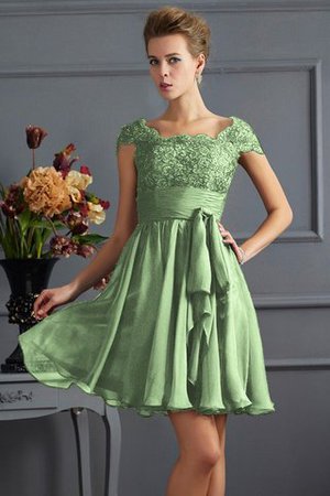A-Linie Normale Taille Prinzessin Chiffon Brautjungfernkleid mit Bordüre - Bild 26