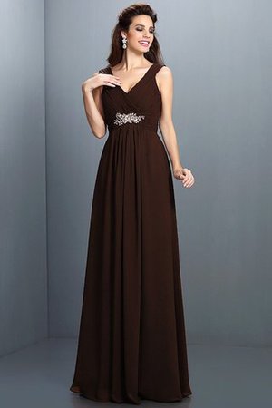 Ärmellos Prinzessin Anständiges Brautjungfernkleid aus Chiffon mit Drapierung - Bild 9