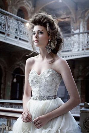 Vestido de Novia de Bordado de Sin mangas de Espalda Descubierta de Escote Corazón - Foto 3