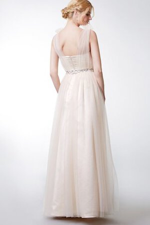 Robe demoiselle d'honneur distinguee simple romantique avec perle textile en tulle - Photo 5