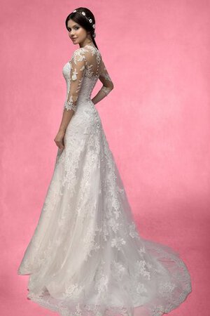 Robe de mariée romantique delicat long col en forme de cœur appliques - Photo 2