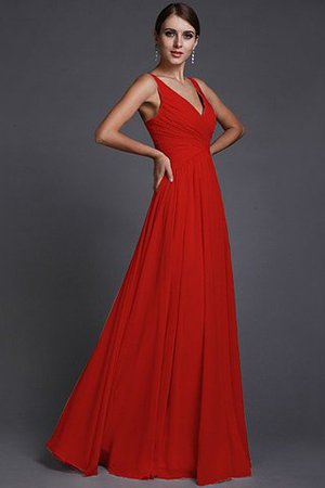Normale Taille A Linie V-Ausschnitt Prinzessin Bodenlanges Brautjungfernkleid - Bild 23