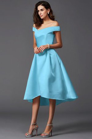 A Linie Schulterfrei Hoch Niedrig Rocklänge-asymmetrisches Mini Brautjungfernkleid - Bild 2