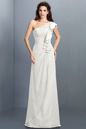 Ärmellos Chiffon Drapiertes One Schulter Bodenlanges Brautjungfernkleid - Bild 16