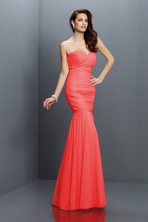 Chiffon Plissiertes Bodenlanges Brautjungfernkleid mit Herz-Ausschnitt mit Empire Taille - Bild 28