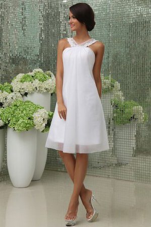 Robe de mariée sexy décontracté avec sans manches avec chiffon decoration en fleur - Photo 2