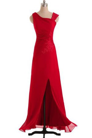 Abito da Damigella moda Spacco Anteriore con Applique in Chiffon A-Line con Increspato - Foto 7