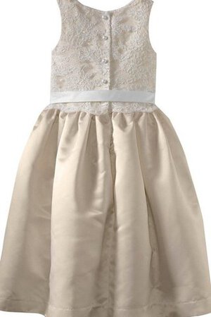 Ärmellos A-Line Blumenmädchenkleid mit Schmetterlingsknoten mit Applike - Bild 2