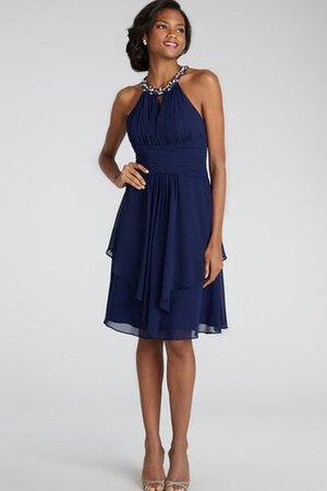 Chiffon Juwel Ausschnitt kurzes Brautjungfernkleid mit Perlen - Bild 16