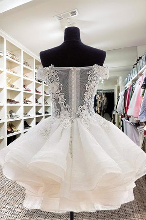 Abito homecoming senza maniche ball gown corto cerniera grazioso fuori dalla spalla - Foto 2