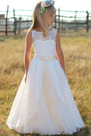 Robe de cortège enfant à la mode de princesse manche nulle a-ligne naturel - Photo 2