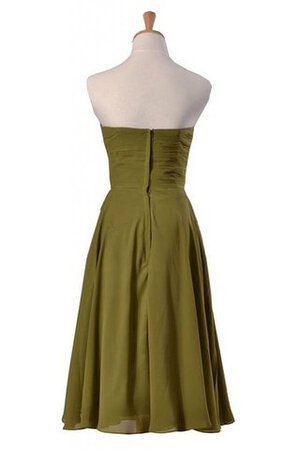 Abito da Damigella con Increspato Cuore con Piega in Chiffon Naturale Senza Maniche - Foto 2