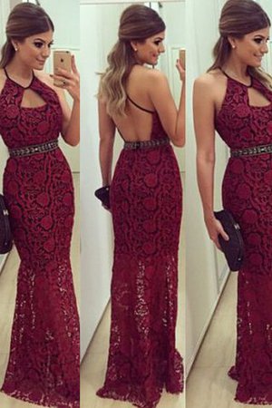 Neckholder Enganliegendes Perlenbesetztes Abendkleid mit Bordüre mit Empire Taille - Bild 1