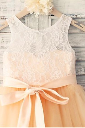 Ärmelloses Reißverschluss Blumenmädchenkleid mit Schleife mit Gürtel - Bild 3