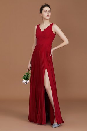 Herrlich A-Line Normale Taille Bodenlanges Brautjungfernkleid aus Chiffon - Bild 3