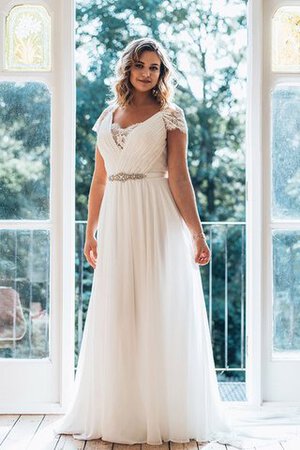 Abito da Sposa Semplice a Sala con Manica Corte a Spiaggia A Terra All Aperto - Foto 1