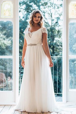 Robe de mariée plissé naturel facile avec chiffon fermeutre eclair - Photo 1