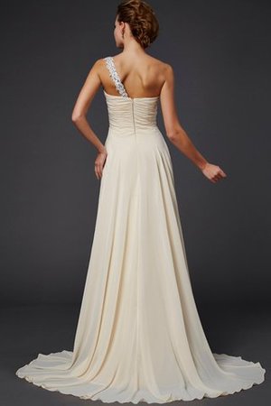 Robe de bal longue d'épaule asymétrique en chiffon avec perle appliques - Photo 2