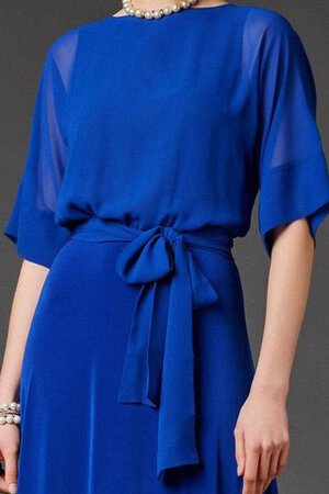 Robe de bal plissé a-ligne avec manche 1/2 col en bateau avec ruban - Photo 3