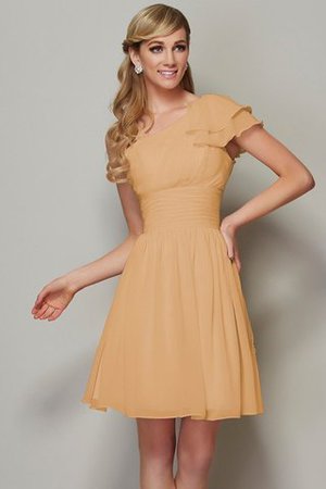 Abito da Damigella A-Line Naturale in Chiffon Senza Maniche Corto - Foto 12