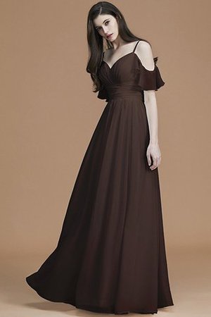 Normale Taille Prinzessin Spaghetti Träger A Linie Bodenlanges Brautjungfernkleid - Bild 13