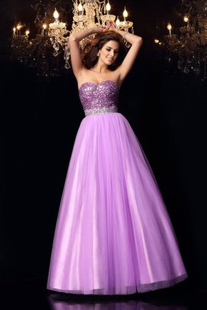 Duchesse-Linie Paillettenbesetztes Reißverschluss Ärmelloses Bodenlanges Quinceanera Kleid - Bild 1