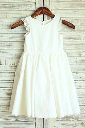 Schaufel-Ausschnitt Prinzessin Reißverschluss Wadenlanges Blumenmädchenkleid mit Bordüre - Bild 1