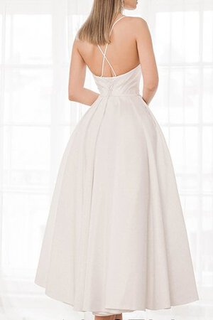 Satin Verlockend Ärmelloses A-Line Wadenlanges Brautkleid - Bild 2