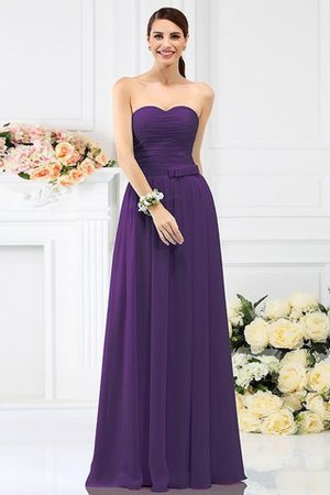 Drapiertes Prinzessin A Linie Bodenlanges Brautjungfernkleid aus Chiffon - Bild 24