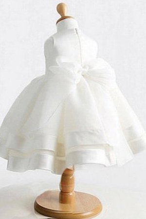 Juwel Ausschnitt Satin Sittsames Schmetterlingsknoten Bodenlanges Blumenmädchenkleid - Bild 2