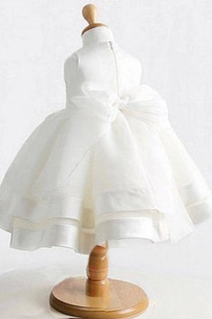 Robe de cortège enfant longue avec zip en satin de mode de bal avec nœud à boucle - Photo 2