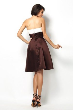 Reißverschluss Satin Prinzessin Mini Brautjungfernkleid mit Plissierungen - Bild 2