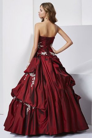 Robe de quinceanera naturel longue avec sans manches jusqu'au sol en taffetas - Photo 2