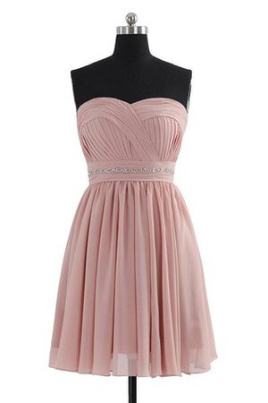 Perlenbesetztes Herz-Ausschnitt Chiffon plissiertes Ärmelloses kurzes Jugendweihekleid - Bild 1