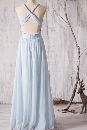 Chiffon gerüschtes romantisches schlichtes sexy Brautjungfernkleid mit kreuz - Bild 4