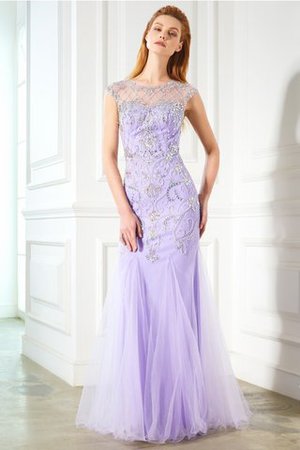 Meerjungfrau Stil Normale Taille Ärmelloses Bodenlanges Ballkleid mit Schaufel Ausschnitt - Bild 5