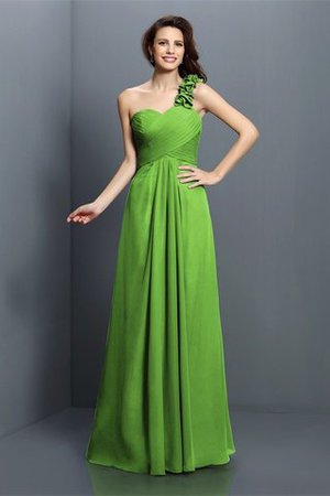 Robe demoiselle d'honneur longue avec chiffon avec fleurs ligne a manche nulle - Photo 14