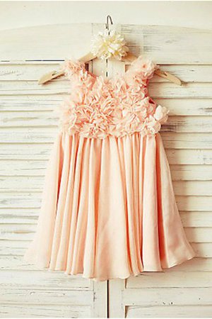 Robe de cortège enfant naturel bandouliere spaghetti de princesse ruché en chiffon - Photo 2