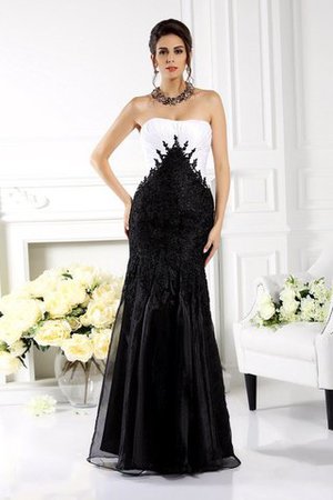 Ärmelloses Trägerloser Ausschnitt Bodenlanges Anständiges Brautmutterkleid aus Tüll - Bild 1