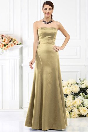 Robe demoiselle d'honneur longue de fourreau de bustier avec zip en satin - Photo 13