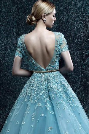 Abito da Ballo largo con Applique con Piega A Terra con Fusciacca in Organza - Foto 6