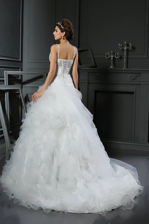 V-Ausschnitt Duchesse-Linie Ewiges Brautkleid mit Rüschen aus Organza - Bild 2