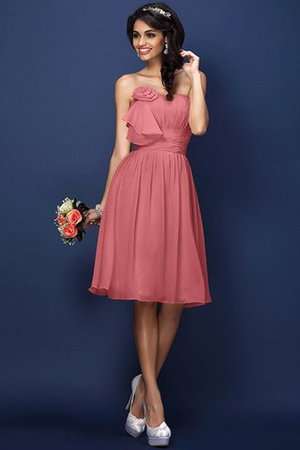 Drapiertes Natürliche Taile Plissiertes Brautjungfernkleid aus Chiffon ohne Ärmeln - Bild 28