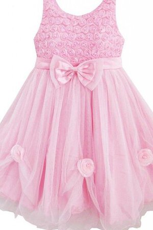 Natürliche Taile Tüll A-Linie Ärmellos knöchellanges Blumenmädchenkleid - Bild 1